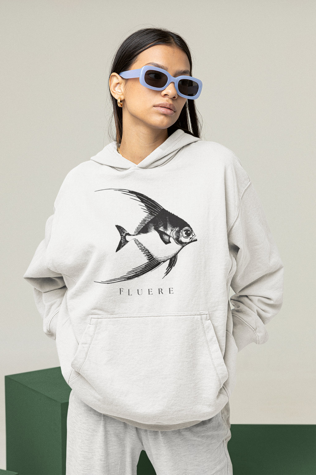 Angelfish Hoodie — Oversized Heavyweight Fleece in Grey