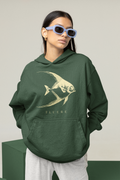 Angelfish Hoodie — Oversized Heavyweight Fleece in Forest Green