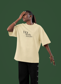 Fly Over Doubt Falcon Graphic Oversized High Neck T-Shirt by Spira – Organic Cotton, stone, front view