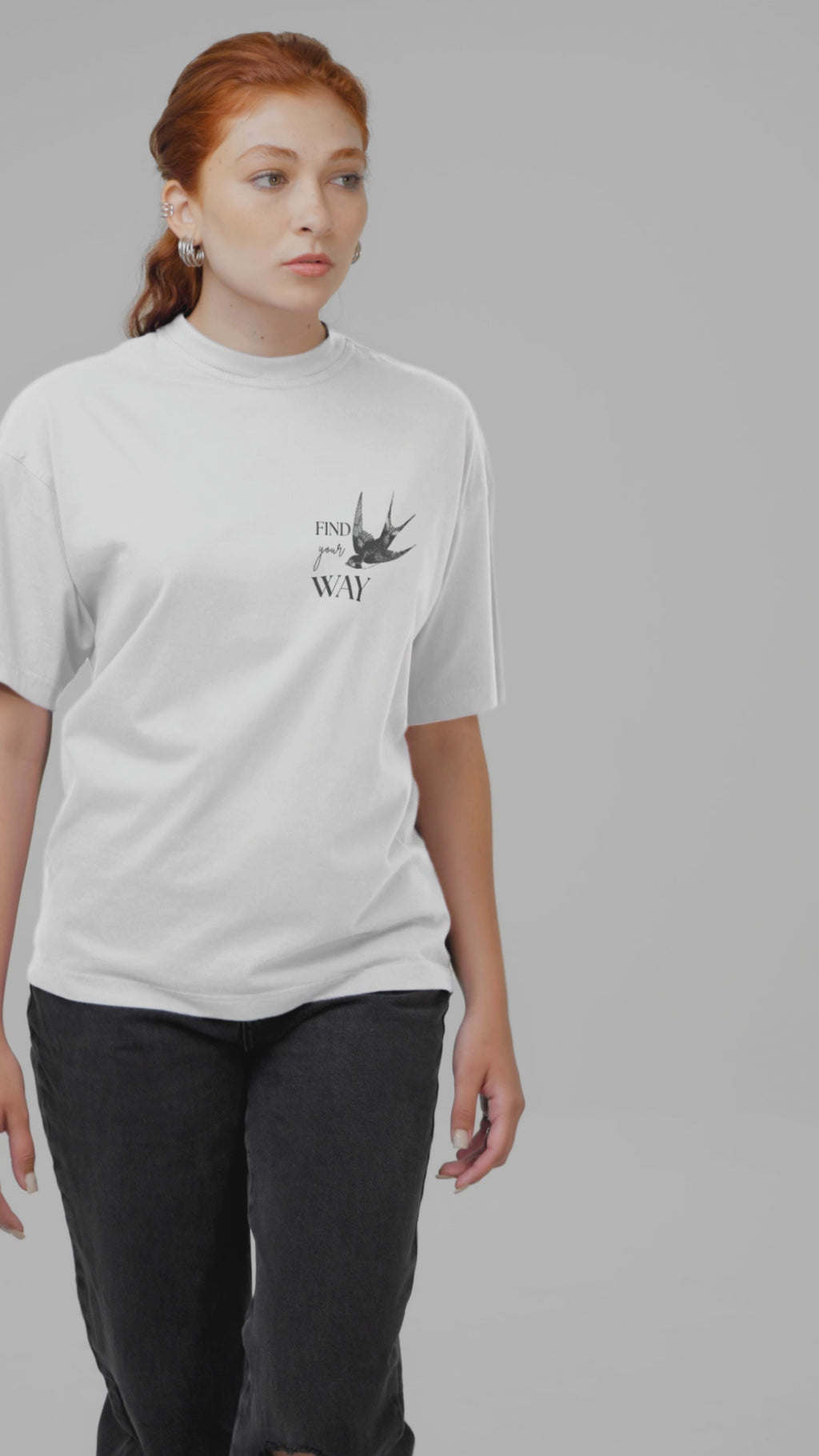 Find Your Way Swallow Graphic Tee – Organic Oversized T-Shirt