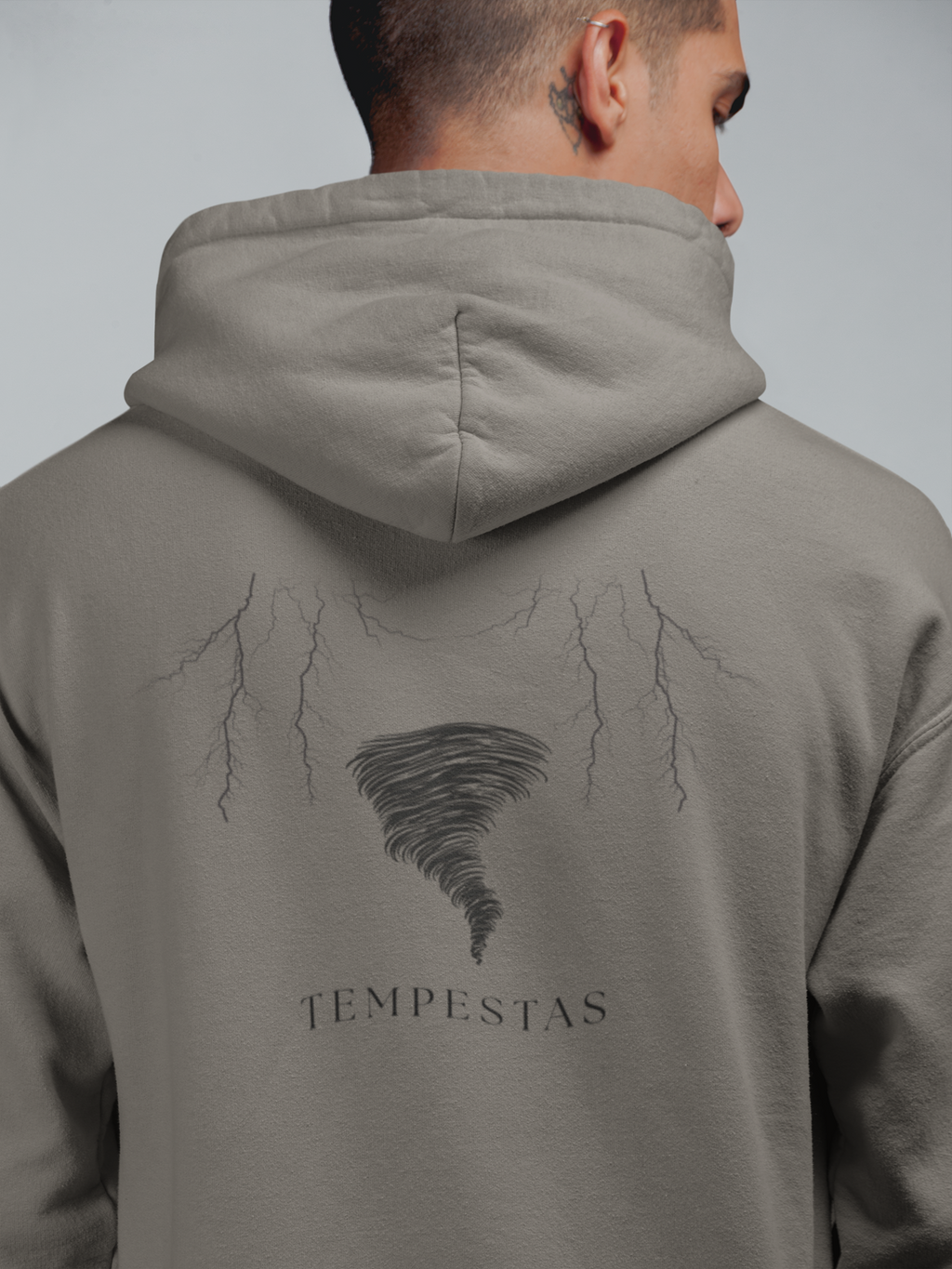 Tempesta oversized storm print hoodie – lifestyle studio shot