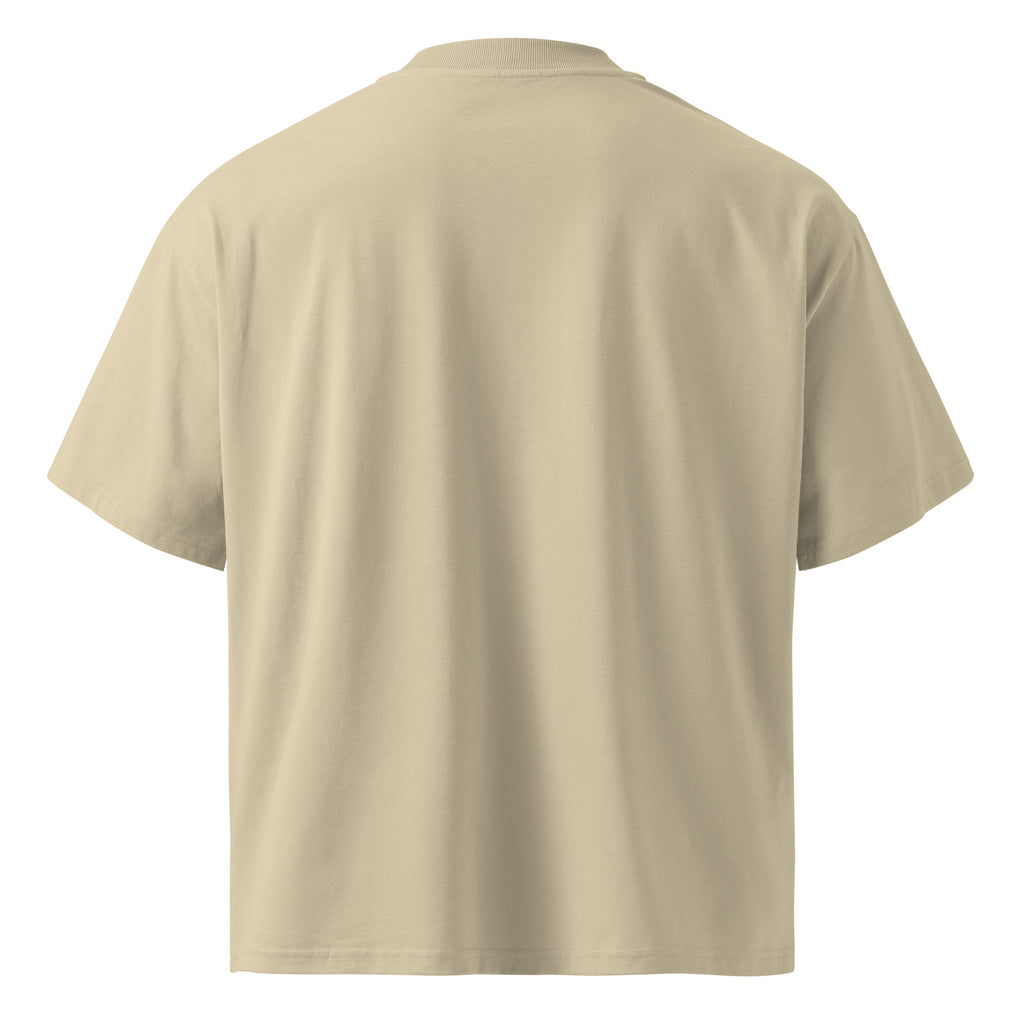 Heron reflection graphic oversized t-shirt in beige, organic cotton, relaxed fit