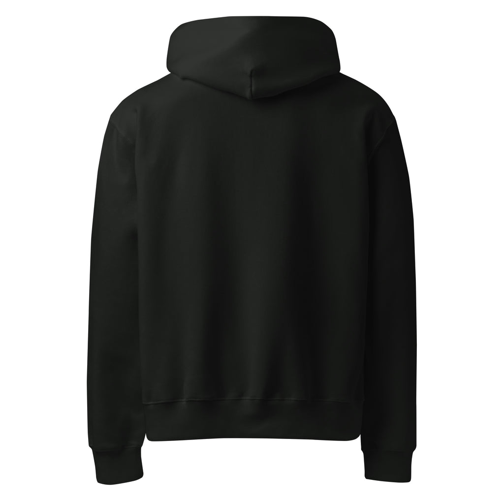 Awareness stork graphic oversized heavyweight hoodie back view