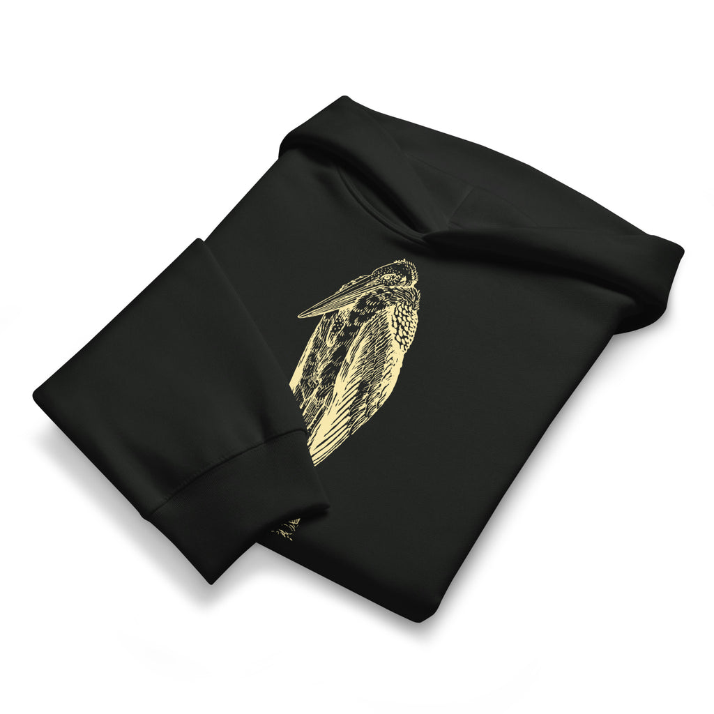 Awareness stork graphic oversized heavyweight hoodie folded view
